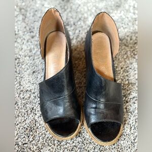 Elegant Black Women's Peep-Toe Shoes